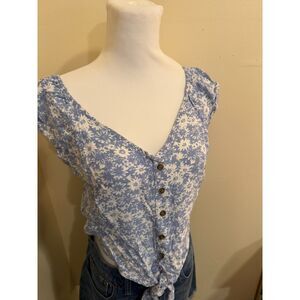 Ruffle Tie Crop Top - American Eagle - M